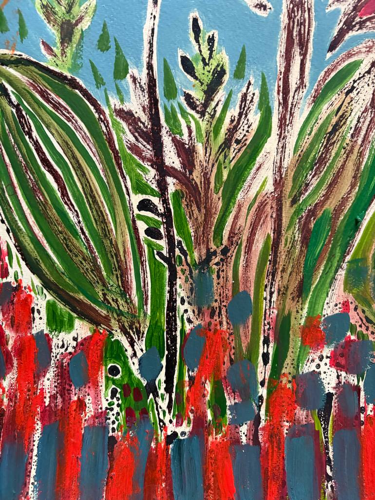 Original Abstract Expressionism Floral Painting by Stéphanie De Malherbe