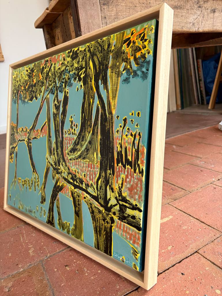 Original Abstract Expressionism Landscape Painting by Stéphanie De Malherbe