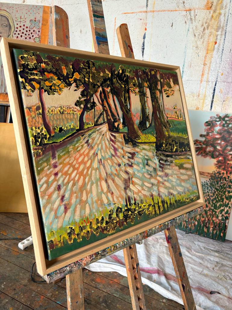 Original Abstract Expressionism Landscape Painting by Stéphanie De Malherbe