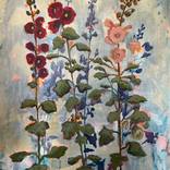 Les roses trémières - hollyhocks by Stéphanie de Malherbe