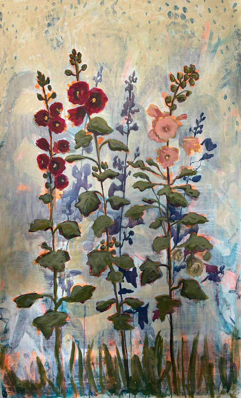 Hollyhock paintings | Saatchi Art
