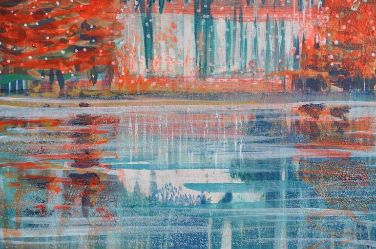 Original Abstract Expressionism Landscape Painting by Stéphanie De Malherbe