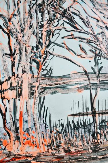 Original Abstract Expressionism Landscape Drawings by Stéphanie de Malherbe