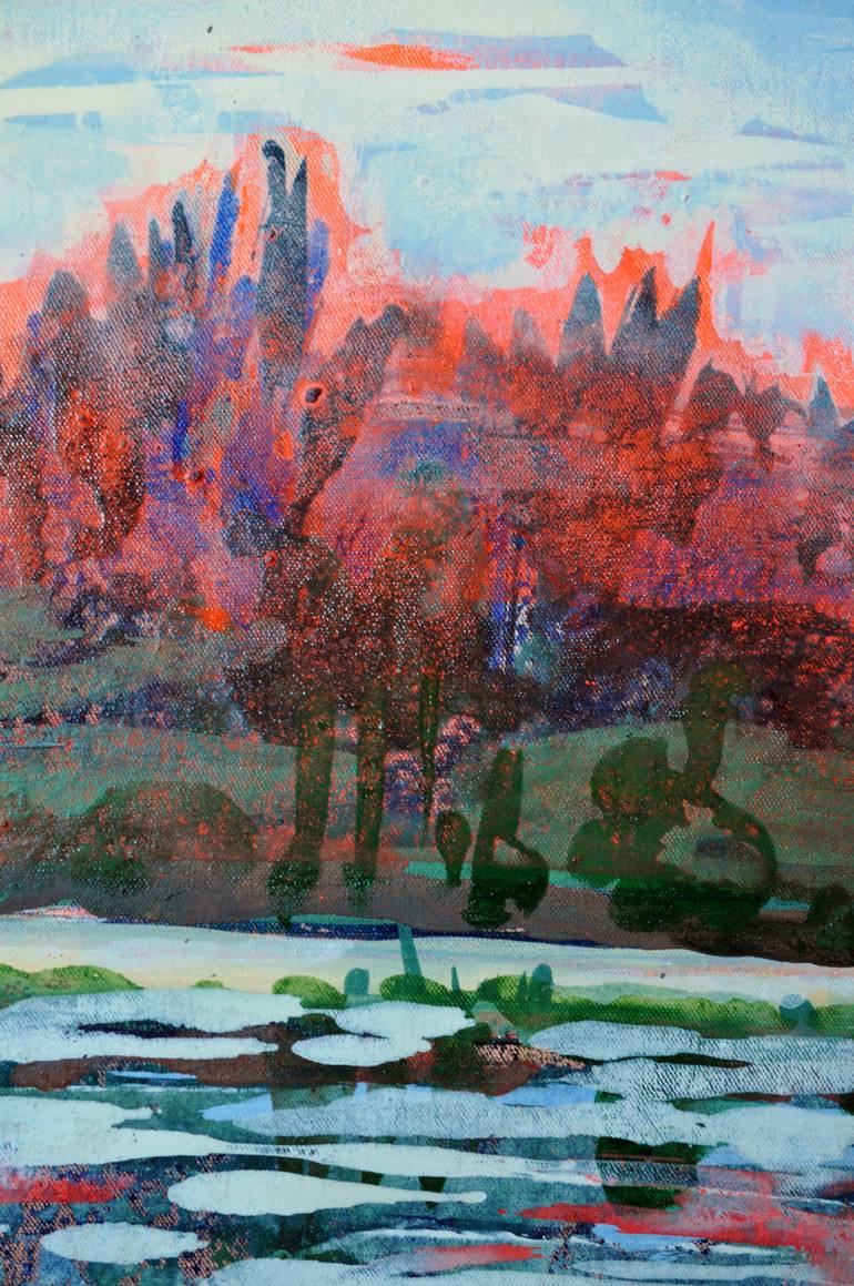 Original Abstract Landscape Painting by Stéphanie de Malherbe