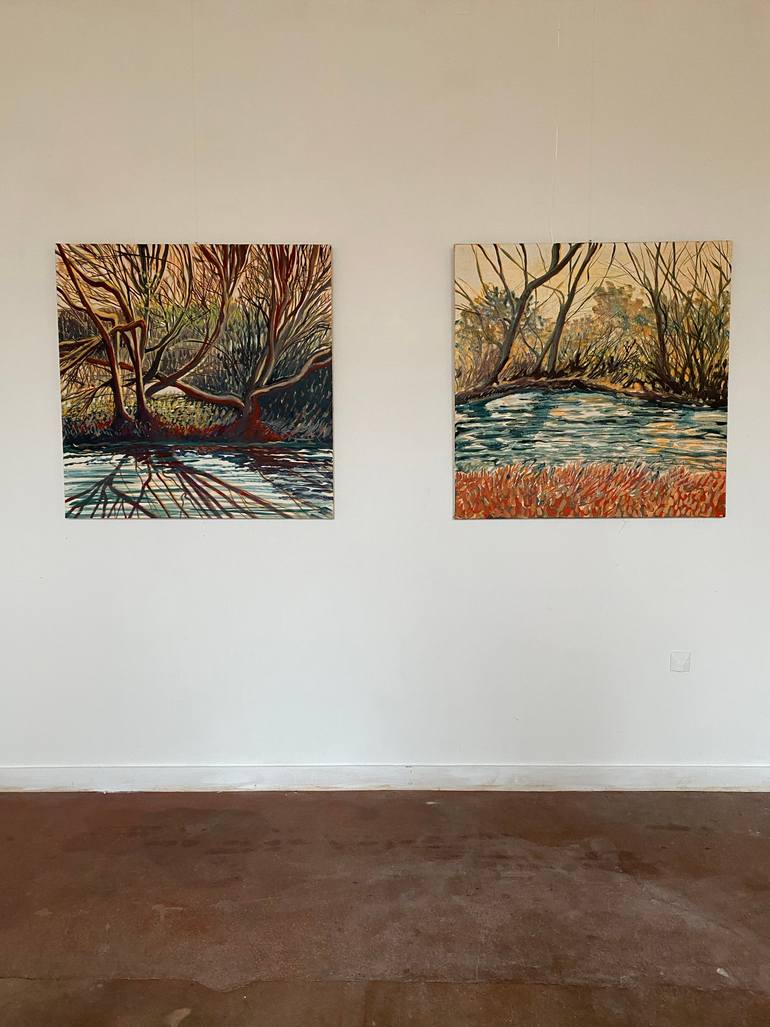 Original Abstract Expressionism Landscape Painting by Stéphanie De Malherbe