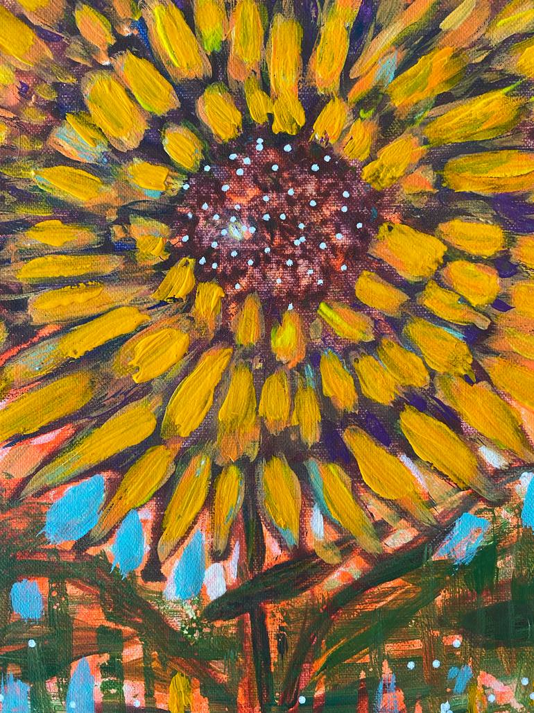 Original Abstract Expressionism Floral Painting by Stéphanie De Malherbe