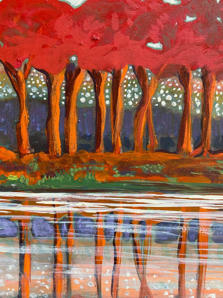 Original Abstract Expressionism Landscape Painting by Stéphanie De Malherbe