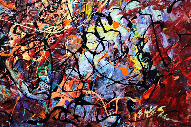 Original Abstract Expressionism Abstract Painting by Eugenia Mangra