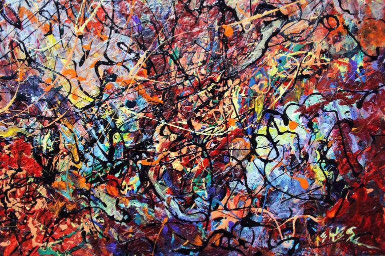 Original Abstract Expressionism Abstract Painting by Eugenia Mangra