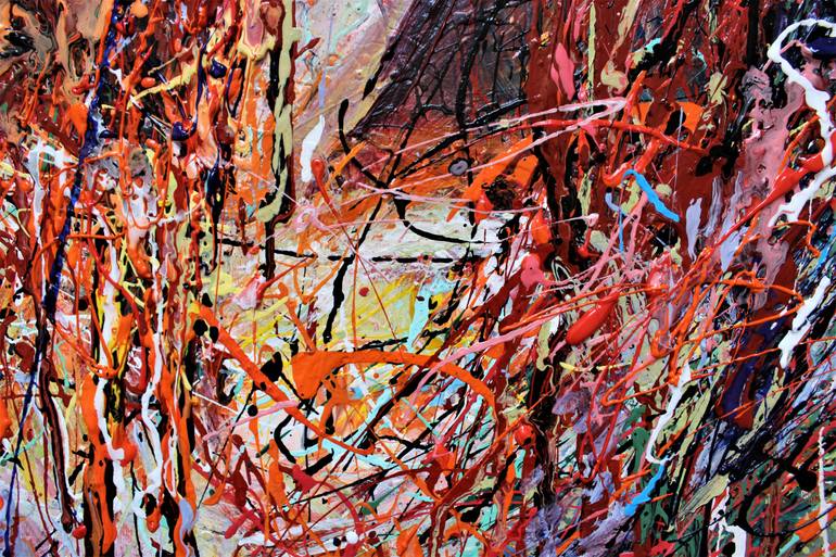 Original Abstract Expressionism People Painting by Eugenia Mangra