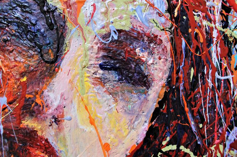 Original Abstract Expressionism People Painting by Eugenia Mangra