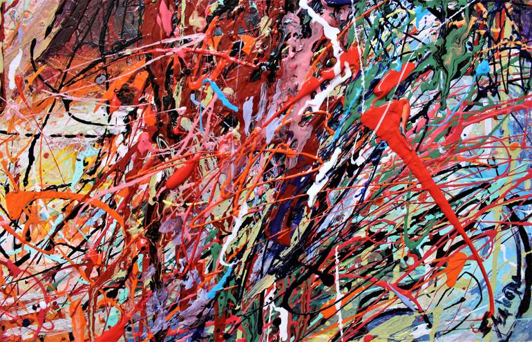 Original Abstract Expressionism People Painting by Eugenia Mangra