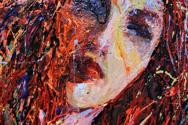 Original Abstract Expressionism People Painting by Eugenia Mangra