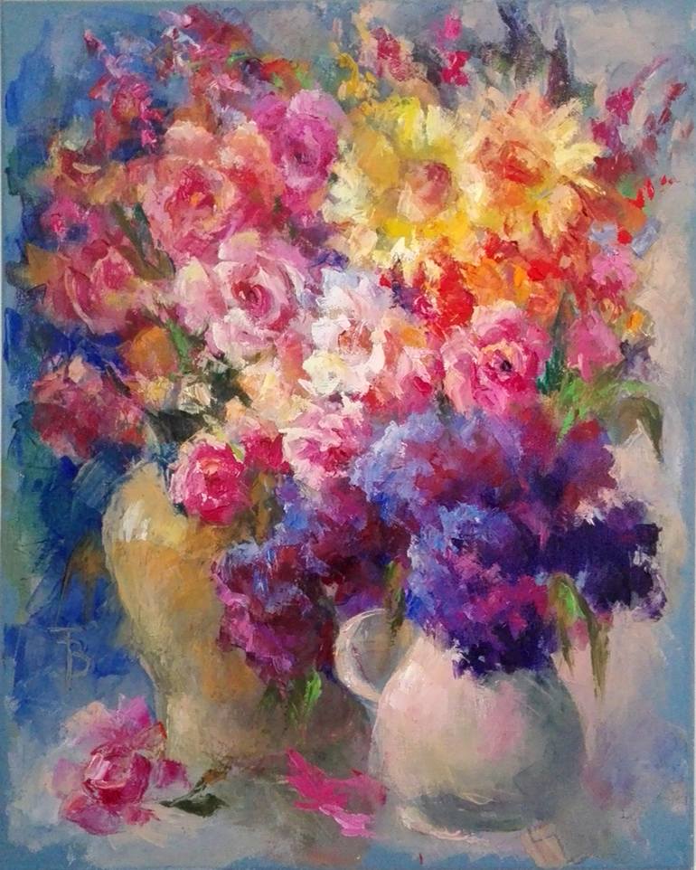 Bouquet of spring flowers Painting by Tamara Worren | Saatchi Art