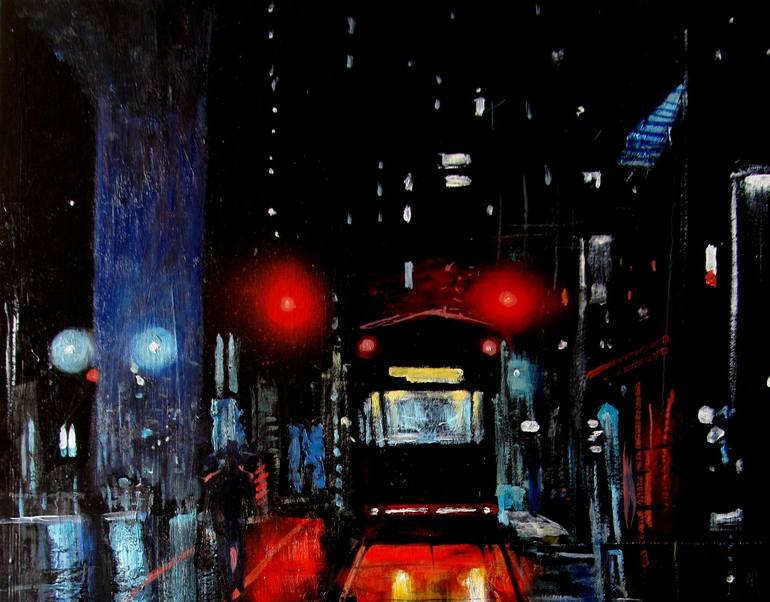 Original Expressionism Cities Painting by Serhiy Roy