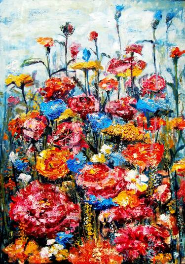 Original Color Field Painting Floral Paintings by Serhiy Roy