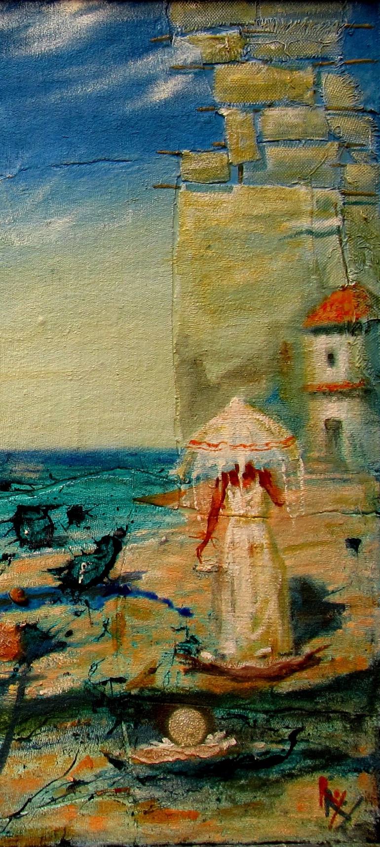 Original Conceptual Beach Painting by Serhiy Roy