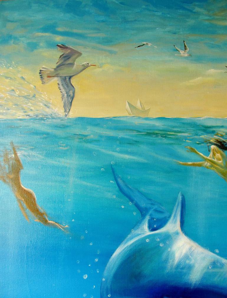 Original Surrealism Seascape Painting by Sergey Roy