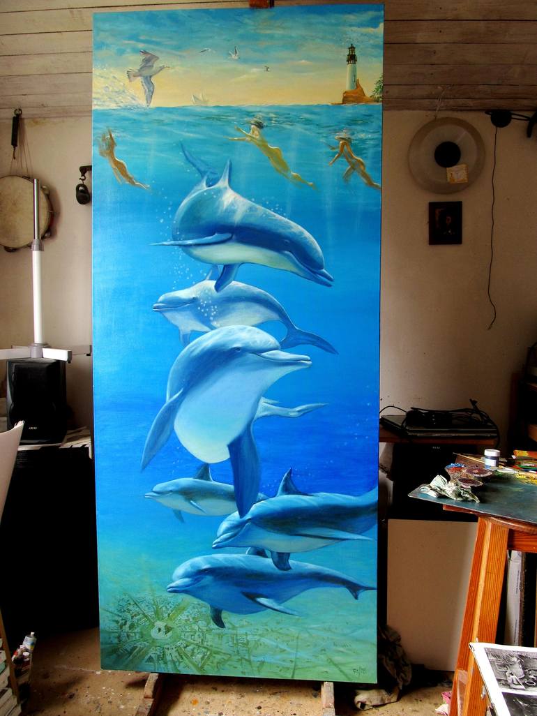 Original Surrealism Seascape Painting by Serhiy Roy