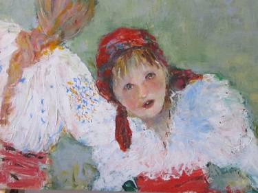Print of Impressionism Children Paintings by Maria Chibacu
