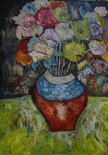 Original Expressionism Floral Paintings by Richio Galvez