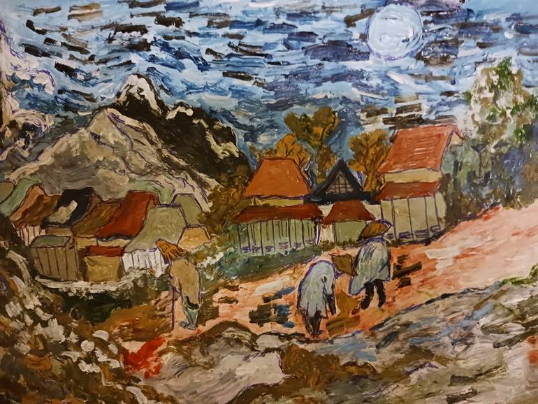 Original Expressionism Landscape Painting by Richio Galvez