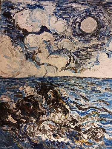 Original Expressionism Seascape Paintings by Richio Galvez