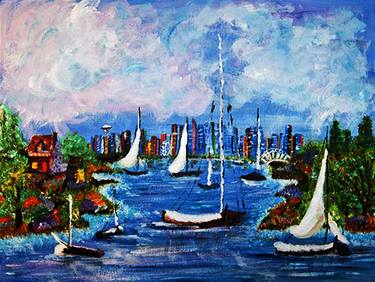 Print of Impressionism Sailboat Paintings by Penny Winn