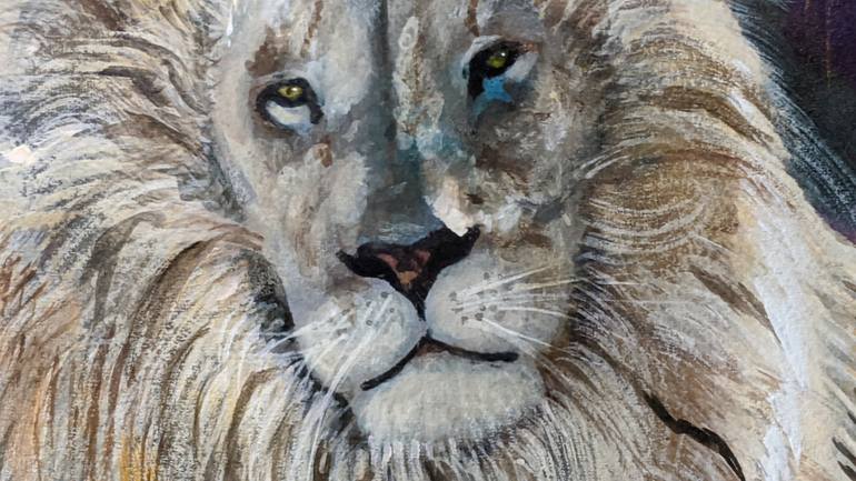 White Lion Painting by Penny Winn | Saatchi Art