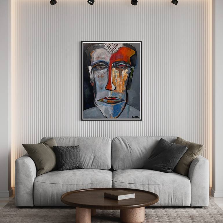 Original Abstract Men Painting by Scott Vaughn Owen