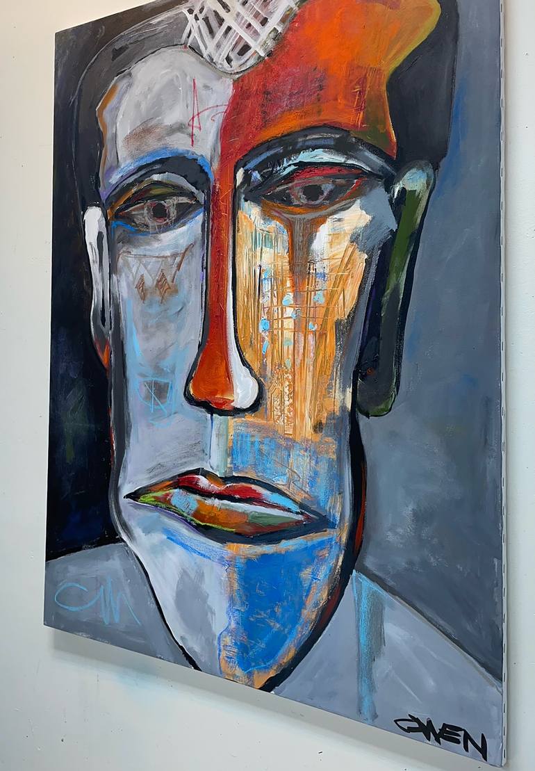 Original Abstract Men Painting by Scott Vaughn Owen