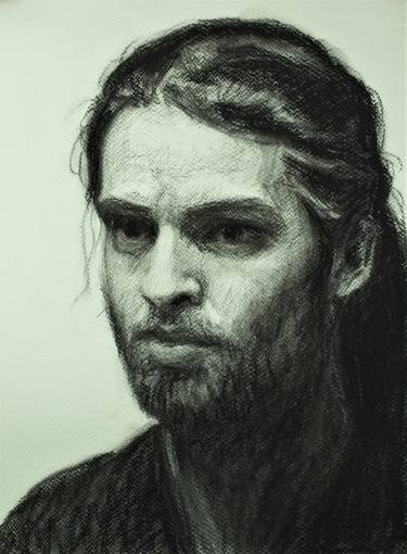 Charcoal portrait of young man thumb