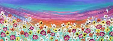 Original Abstract Floral Paintings by Leanne Hughes