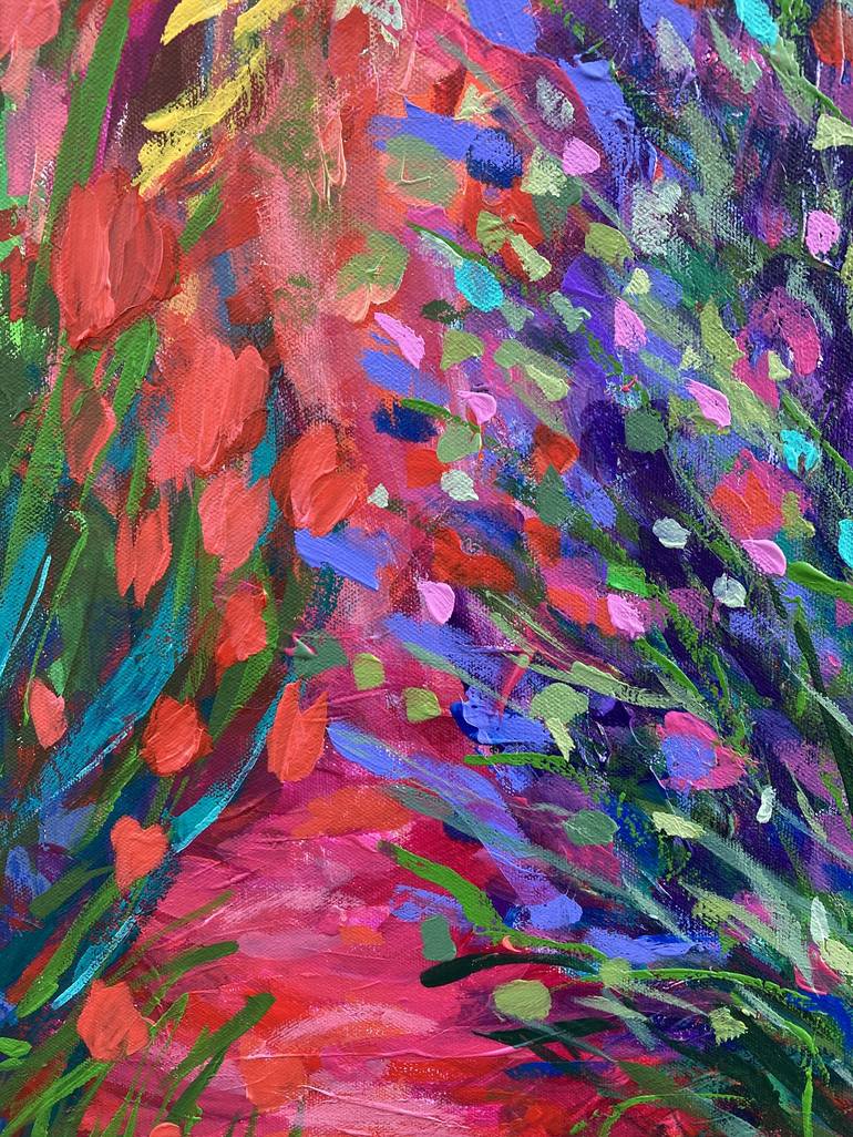 Original Impressionism Garden Painting by Leanne Hughes