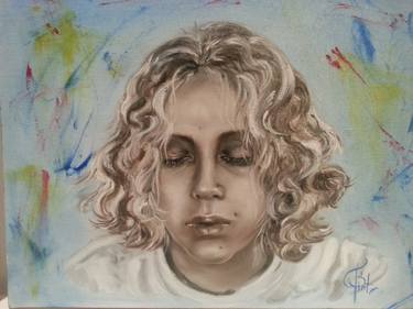 Original Figurative Children Painting by pinto anna maria