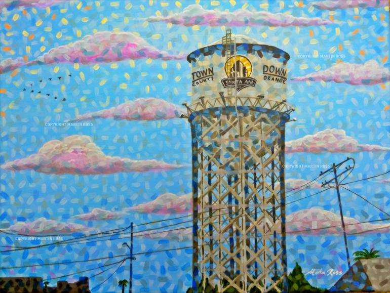 Santa Ana Water Tower Painting by Martin Ross Saatchi Art