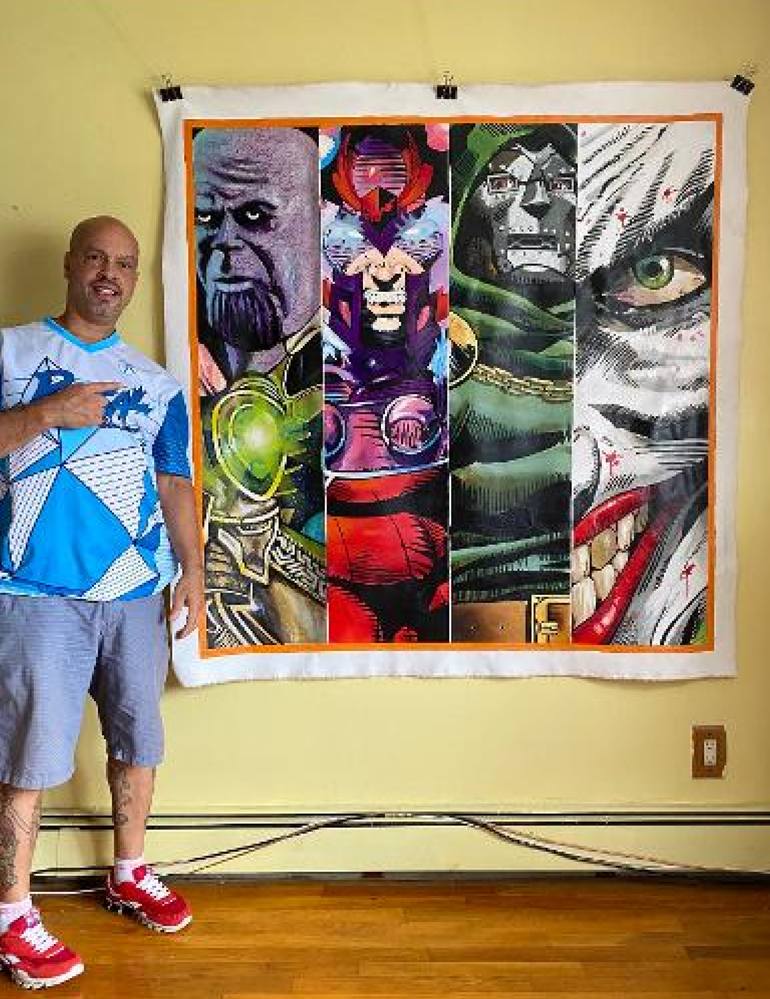 Original Abstract Expressionism Comics Painting by Rodney Panic Rodriguez