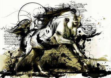 Original Surrealism Horse Paintings by Savana Hamdani