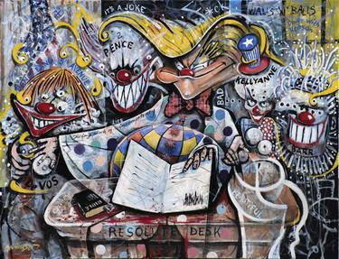 Original Cubism Politics Paintings by Larry Kaiser