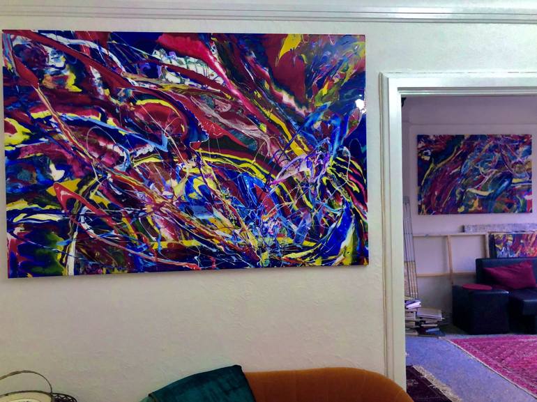 Original Abstract Expressionism Abstract Painting by Shirin Ovissi