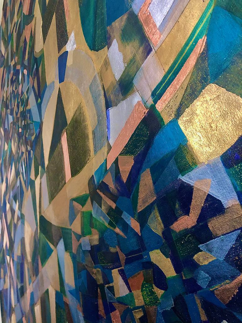 Original Geometric Abstract Painting by Shirin Ovissi