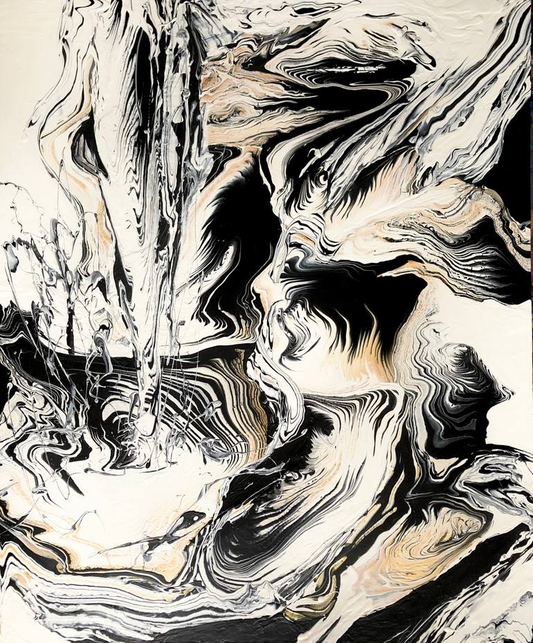 Original Abstract Expressionism Abstract Painting by Shirin Ovissi