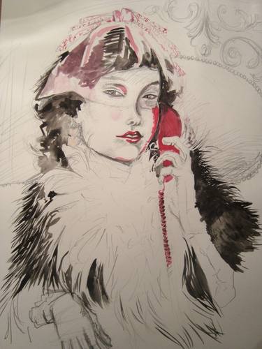 Print of Art Deco Women Drawings by Claudia Reig