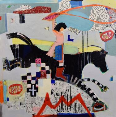 Original Abstract Horse Painting by Ellen Dieter