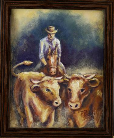 Print of Cows Paintings by Pam Riches