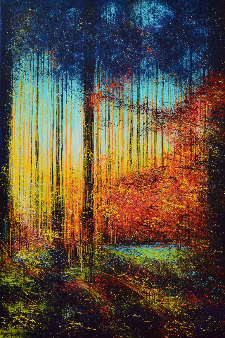Sunlight Through Trees Painting by Marc Todd | Saatchi Art