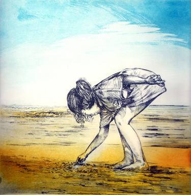 Print of Figurative Beach Printmaking by William Rowsell