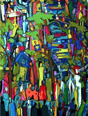 Original Abstract People Paintings by cyril williams