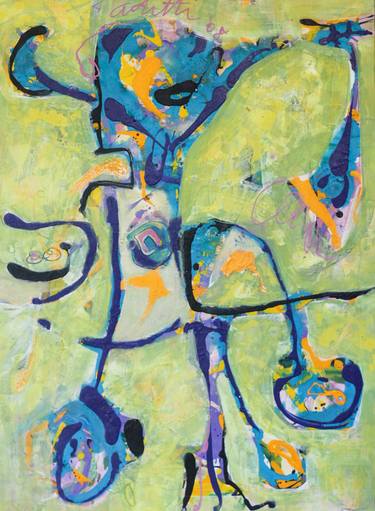 Original Abstract Expressionism Bicycle Paintings by Adriana IlinTomici