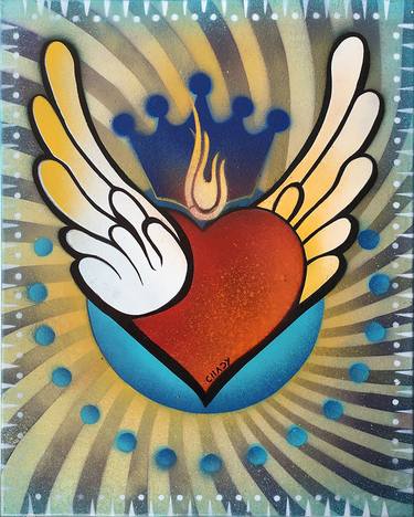 Flying Heart – Royal | On Canvas 16x20in | thumb